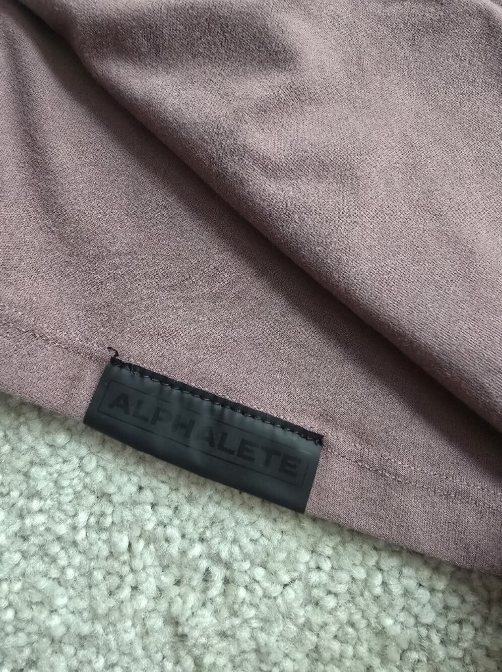 Alphalete Olive Green and Mauve Long Sleeve Crop Tops - Picture 7 of 8